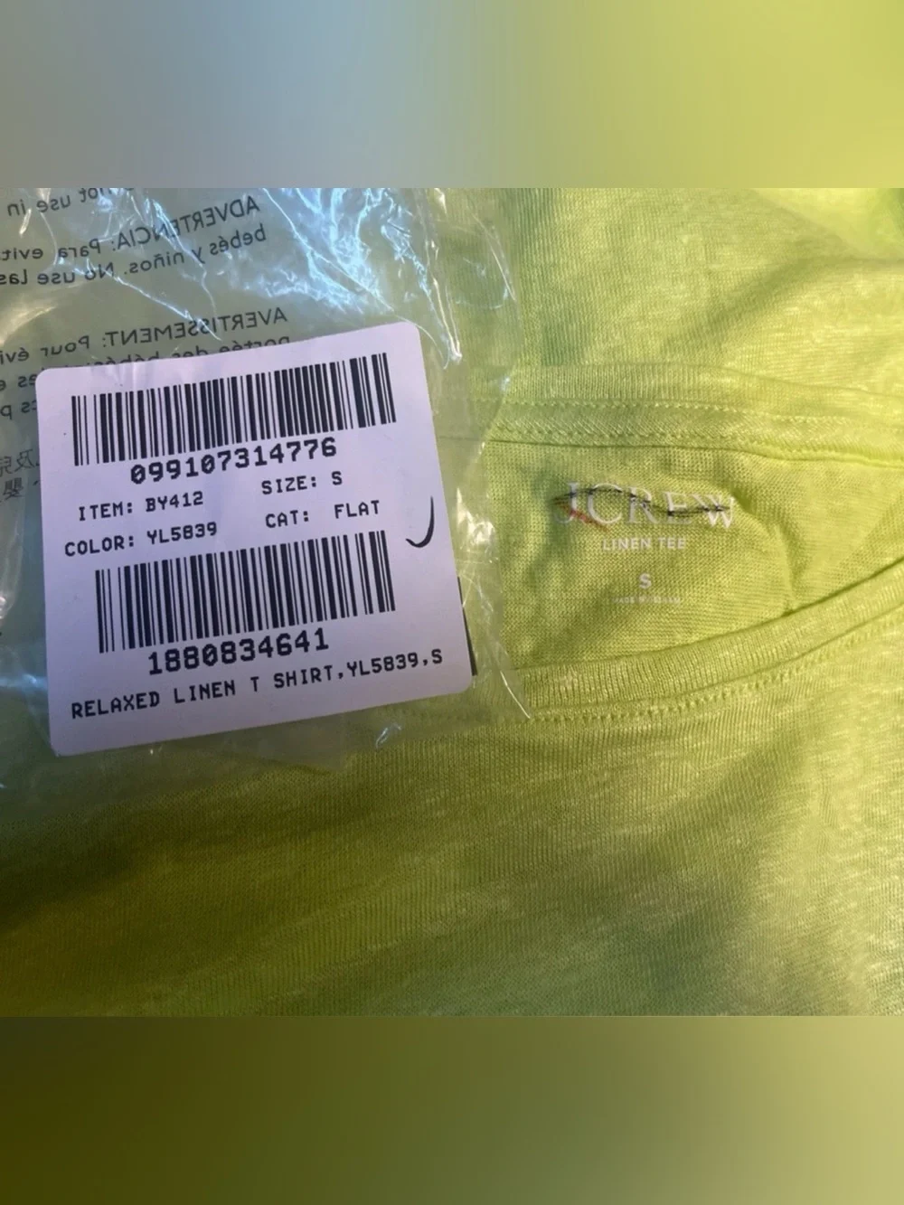 J.Crew Relaxed linen T-shirt in neon daffodil